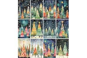 Christmas Trees Rice Paper, 8 x 10.5 inch (6 pc) – Decoupage Christmas Papers for Collage, Mixed Media, Card Making & Crafts, Decoupage by CRAFT KREATIVELY