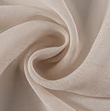CUCRAF Net Curtains Eyelet Voile Sheer Linen 90cm Drop Pair 1.5in Rod view 8