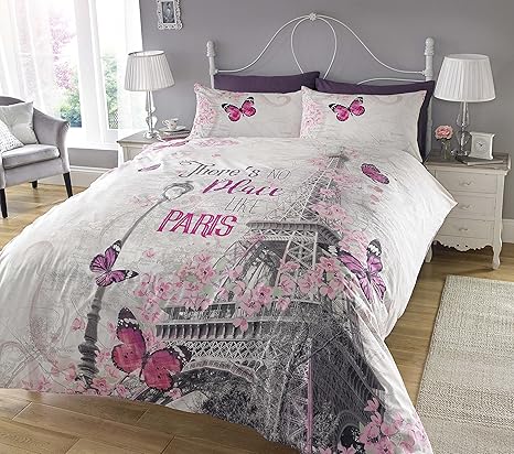 Sleepdown Paris Romance Duvet Cover Pillowcase Set Bedding Digital Print Quilt Case Single Double King Bedding Bedroom Daybed King Multi Coloured