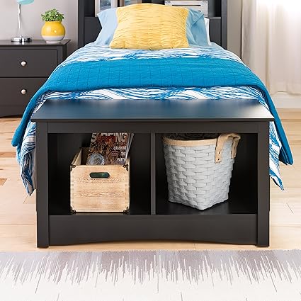 Amazon.com: Black Twin Cubbie Bench: Kitchen & Dining