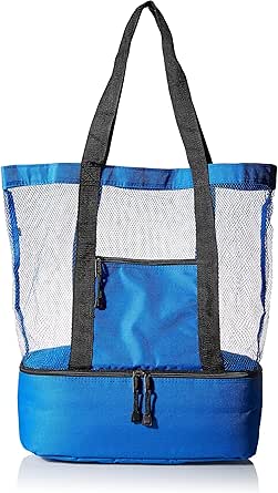 Travelwell Fashionable Beach Picnic Outdoor 12 Drinks Mesh Cooler Bag Tote, Blue