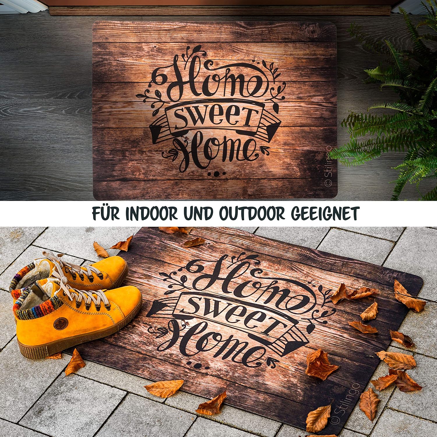Doormat Indoor Doormat Outdoor Door Mat Doormat Home Sweet Home Saying Dirt Trap Mat Entrance Stilingo Mat Mat Front Door 70 x 50 cm - Image 5