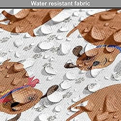 Ambesonne Paw Print Fabric by The Yard, Repetitive