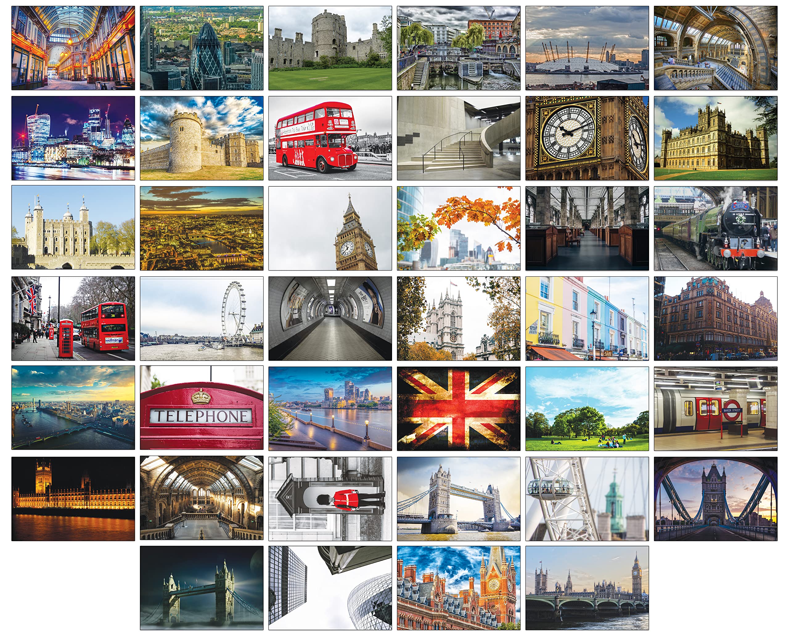 40 London Postcards - 40 Different Designs Printed on Thick Card