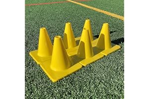 LVL10 SPORTS Heavy & Tough 6" Cones - Won't Fly Away in Wind or Crack/Break - LVL10 Pro Training Cones