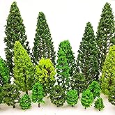 36 Pieces 1.36-6 inch Mixed Model Trees Train Scenery Architecture Tree Fake Trees for DIY Crafts, Building Model, Scenery Landscape Natural Green