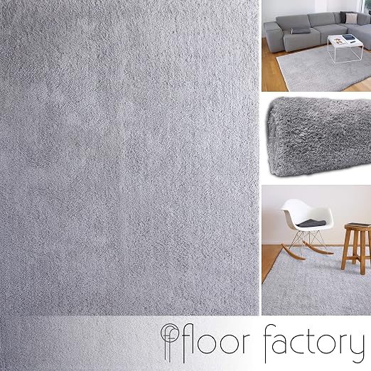 Floor Factory Weicher Hochflor Shaggy Teppich Privilege Grau