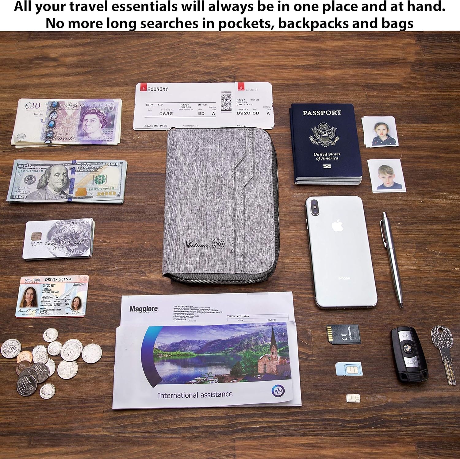  | Valante Premium Family Travel Document Organizer Capacious RFID 1-3 Passport Holder Wallet (Medium) | Passport Wallets