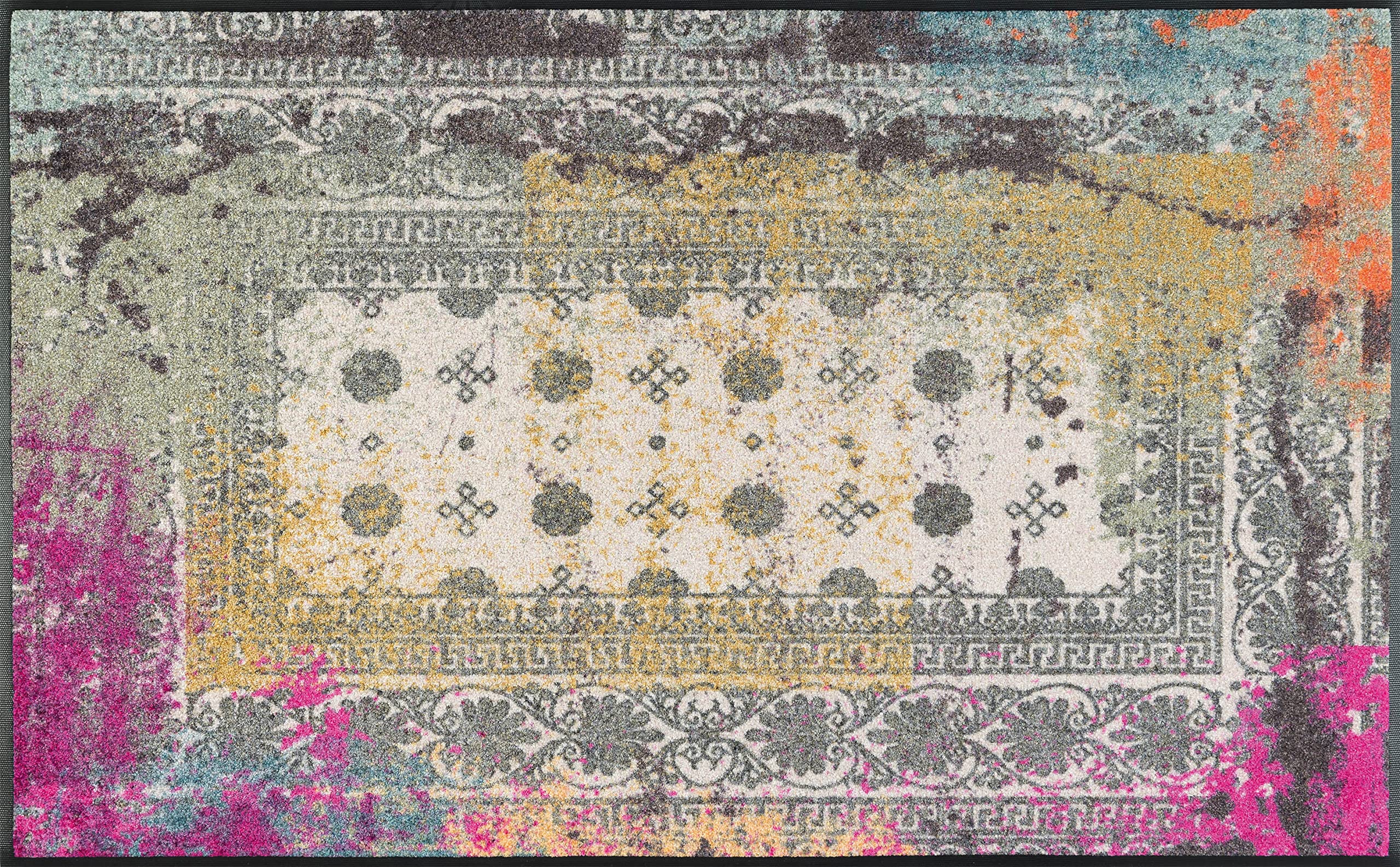 Wash + Dry Door Mat, Top: 100% Cotton, Multi-coloured, 75 x 120