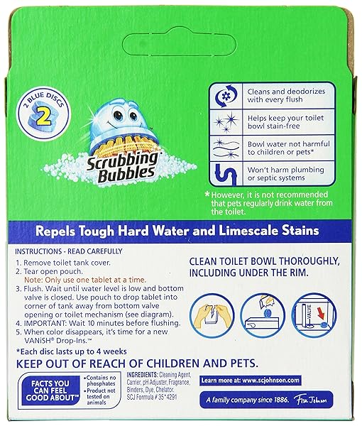 VANISH SCRUBBING BUBBLES DROP-INS, 1.7 OZ, PACK OF 12