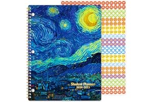 BOOQOOL Student Planner 2024-2025 - July 2024 - June 2025 School Planner, 9" x 11", Weekly Lesson Planner, Twin- Wire Binding, Stickers, Perfect Organizer