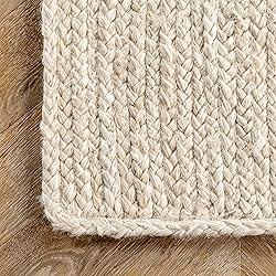 nuLOOM Oval 9x12 Rigo Jute Hand Woven Area Rug, Off