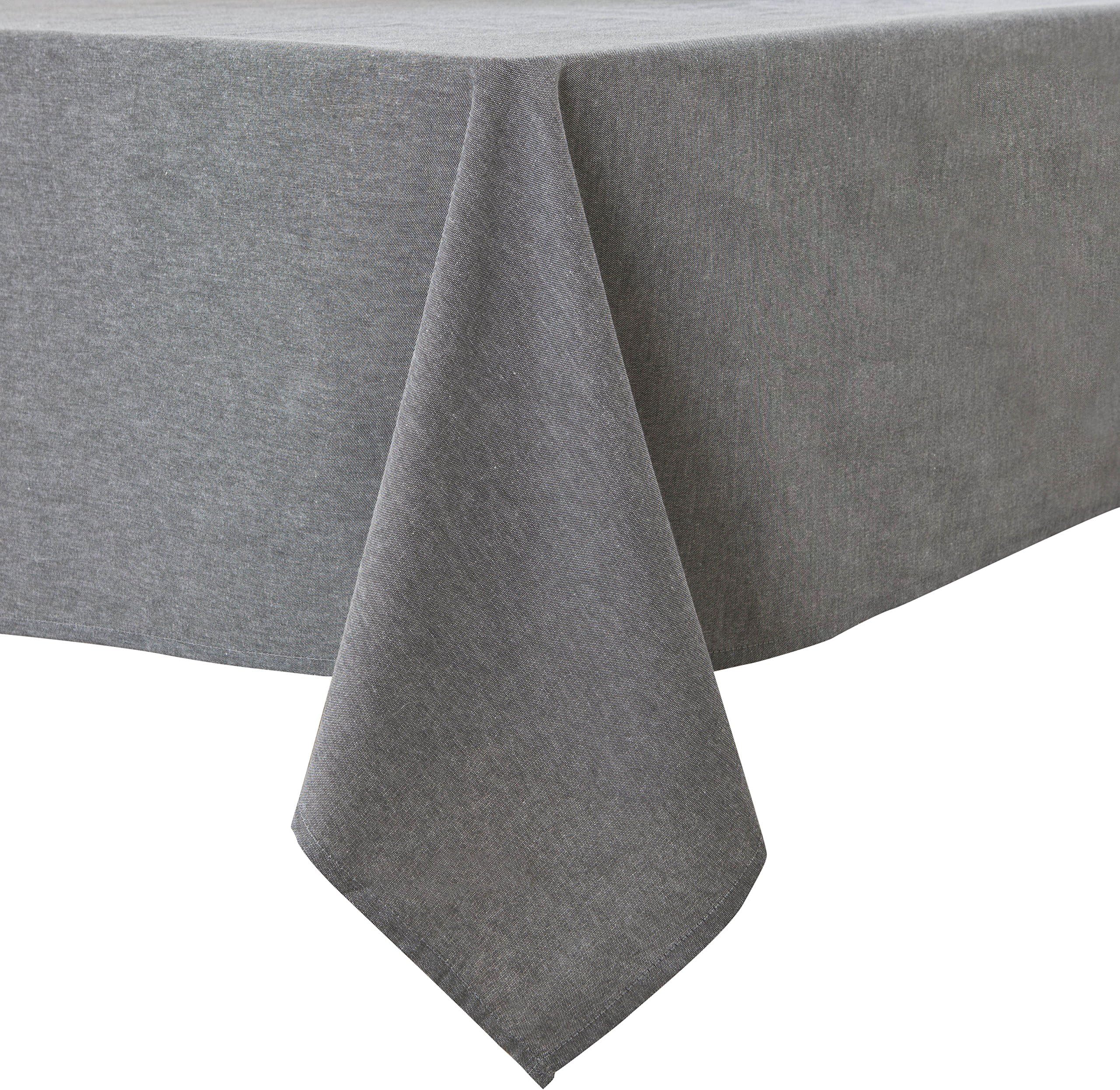 Lewing Cotton Square Table Cloth Table Cover for Kitchen Dinning Table Decoration Grey 54 Inch x 54 Inch