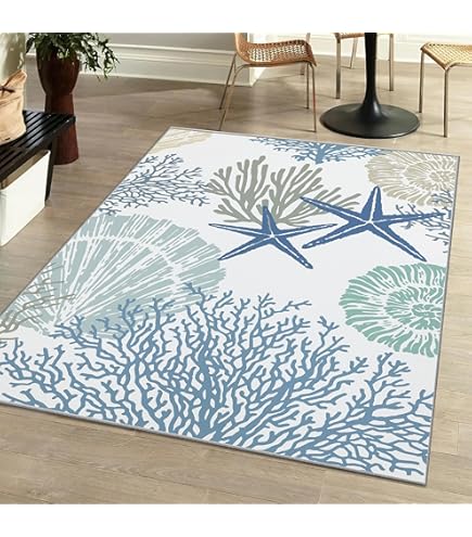 Amazon.com: Coastal Area Rug 2x3 Throw Rugs Beach Ocean Area