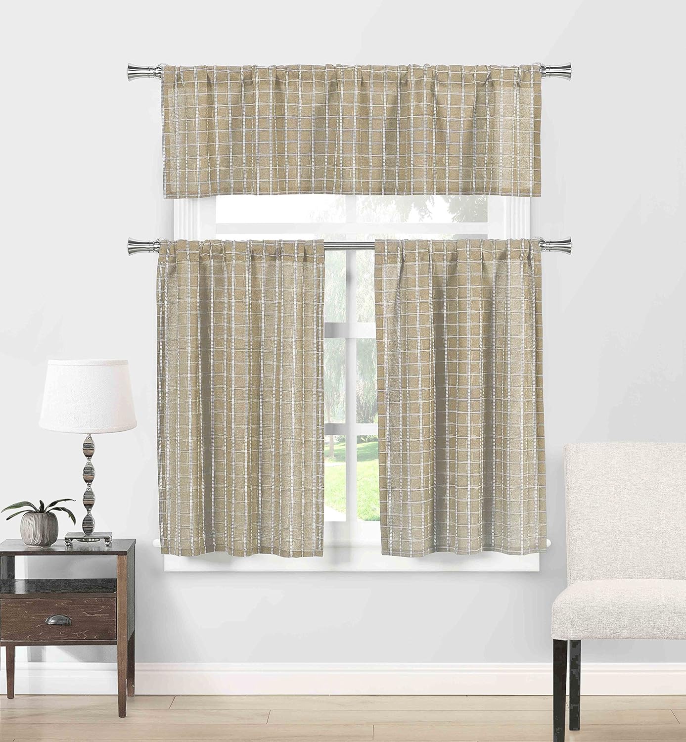 Best rustic 3 piece kitchen curtains