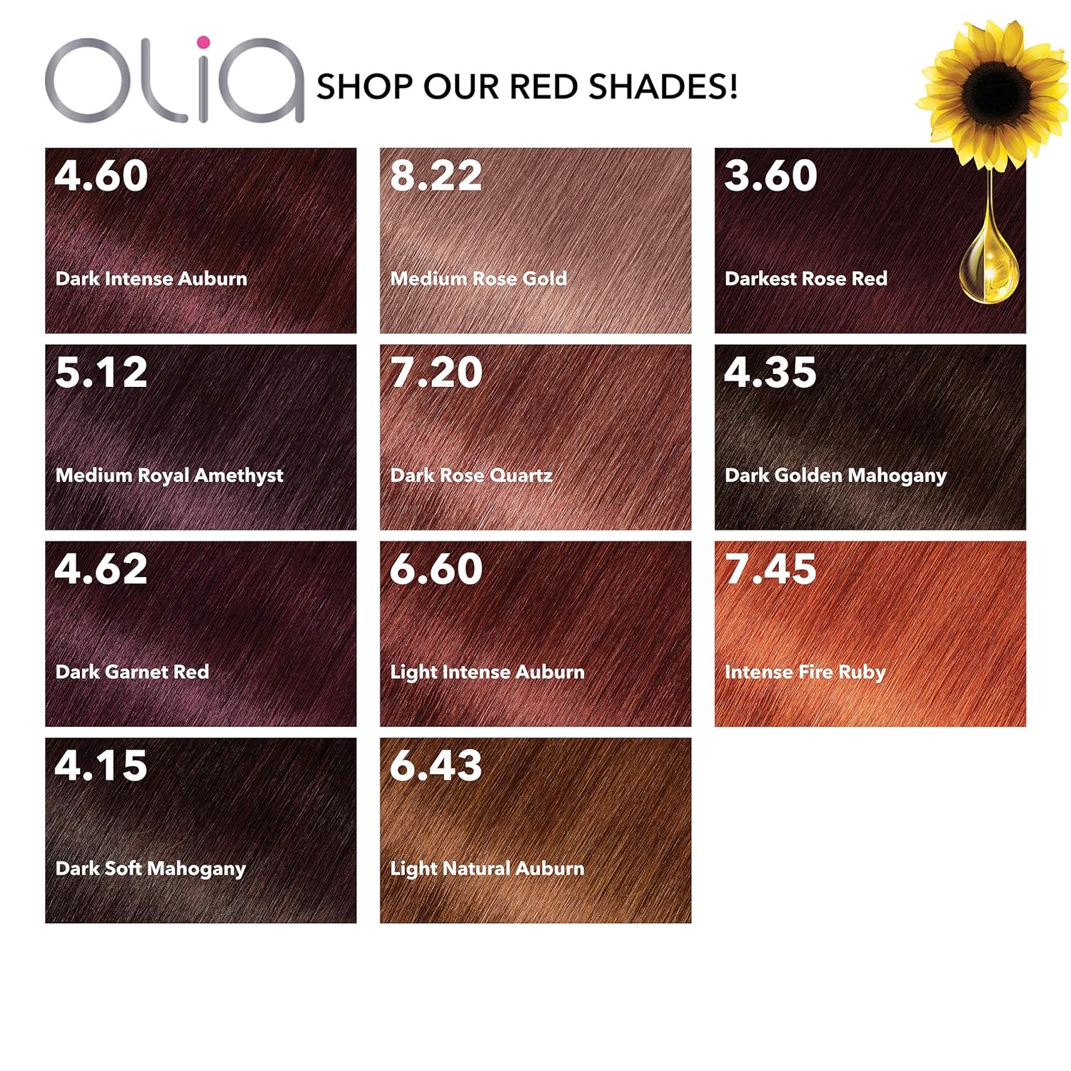 Garnier Olia Ammonia Free Permanent Hair Color, 100 Percent Gray Coverage (Packaging May Vary), 4.15 Dark Soft Mahogany, Brown Hair Dye Pack of 1 : Chemical Hair Dyes : Beauty