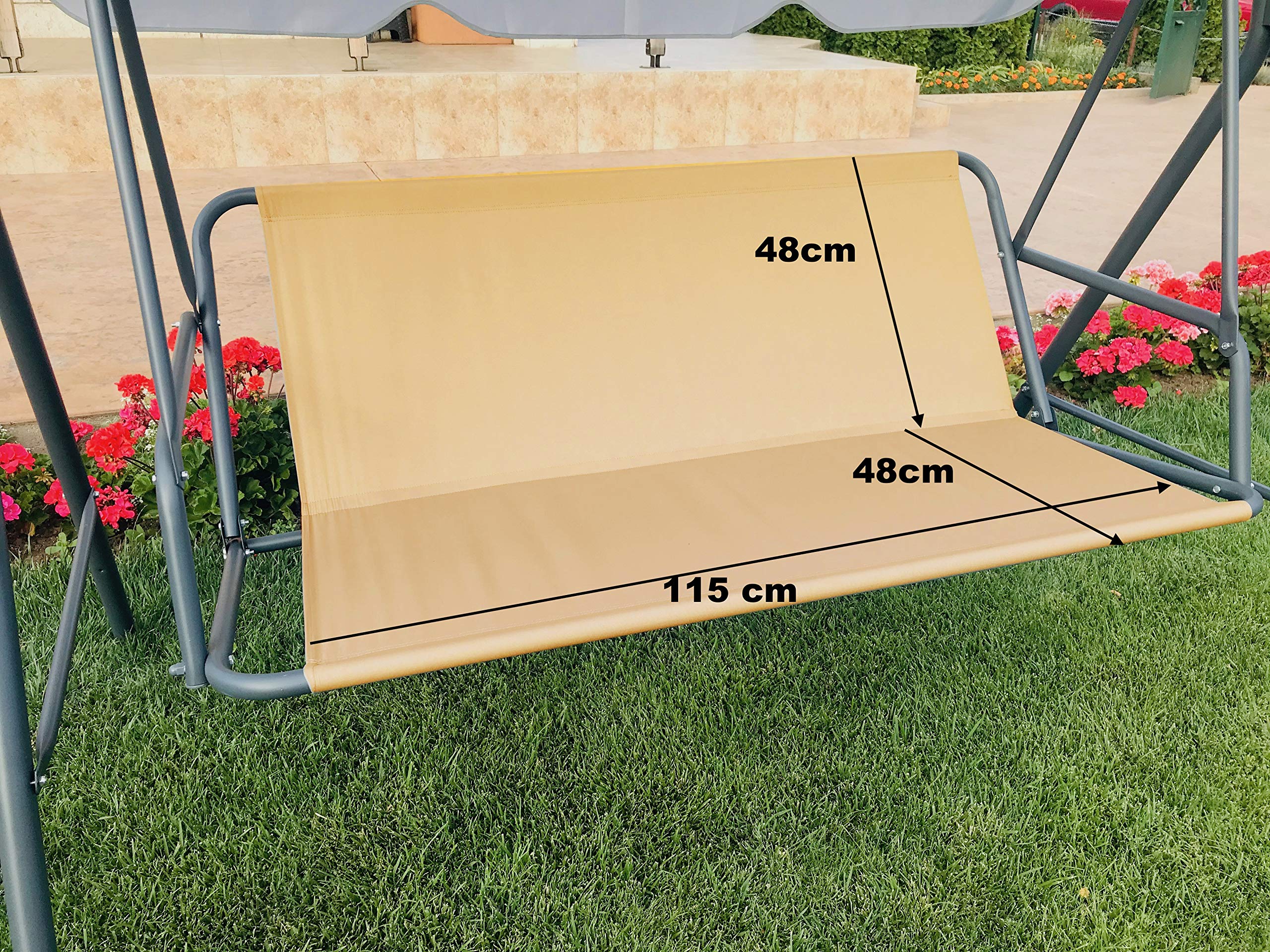 PETELA Replacement Swing Seat Cover Hammock Chair Garden Furniture Swing Chair Outdoor Chair Covers Bench Cover (115cm x 48cm x 48cm, Beige) โ image 1