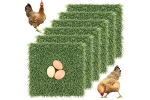 GRASSCLUB Chicken Nesting Pads Set, 6 Pack 12" x 12" Turf Squares Mat Nest Box Bedding for Chicken Coop Artificial Grass Indoor Outdoor DIY Decor