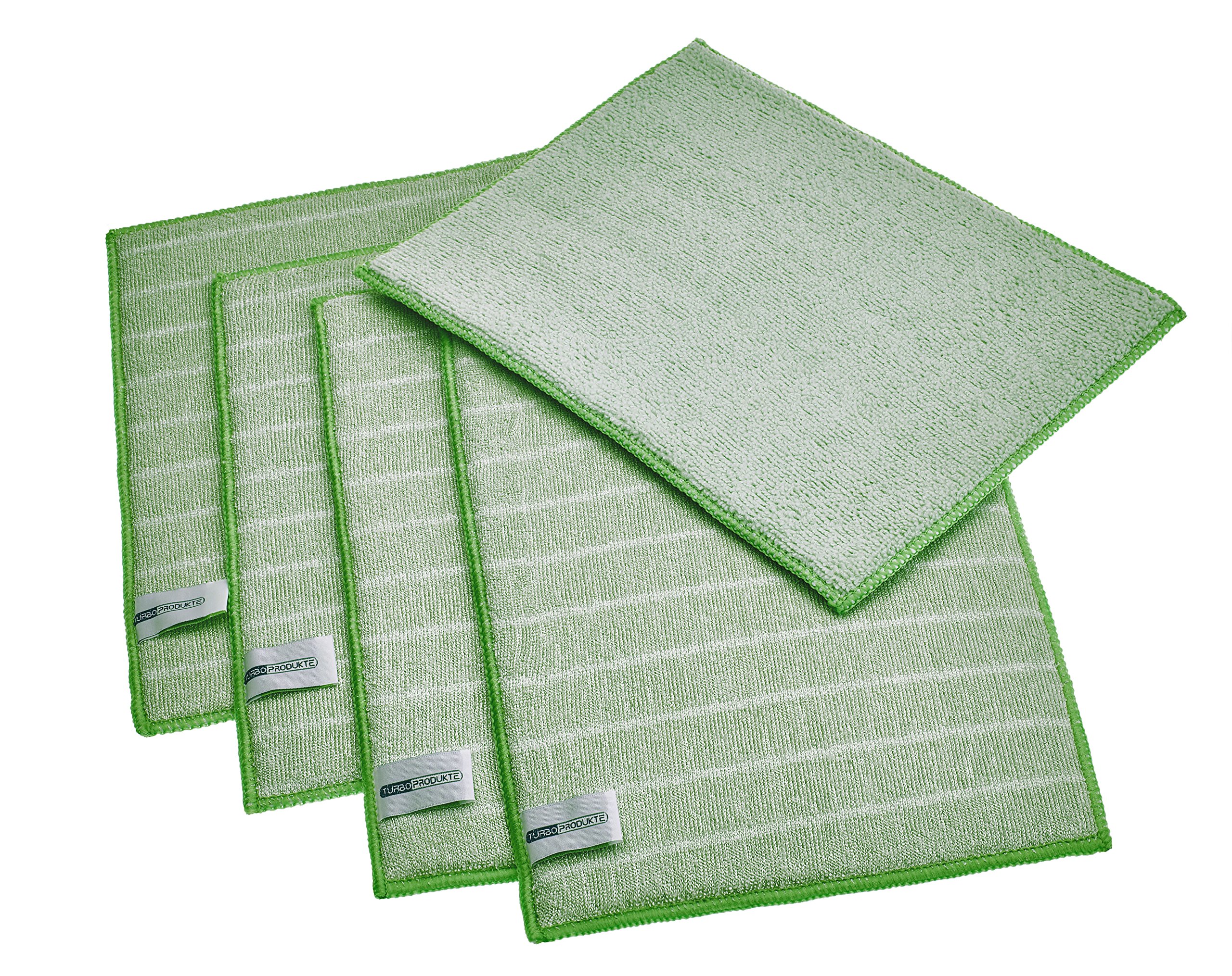 Turboprodukte Microfibre Bamboo Cleaning Cloth and Dish Cloth, light green, 5er