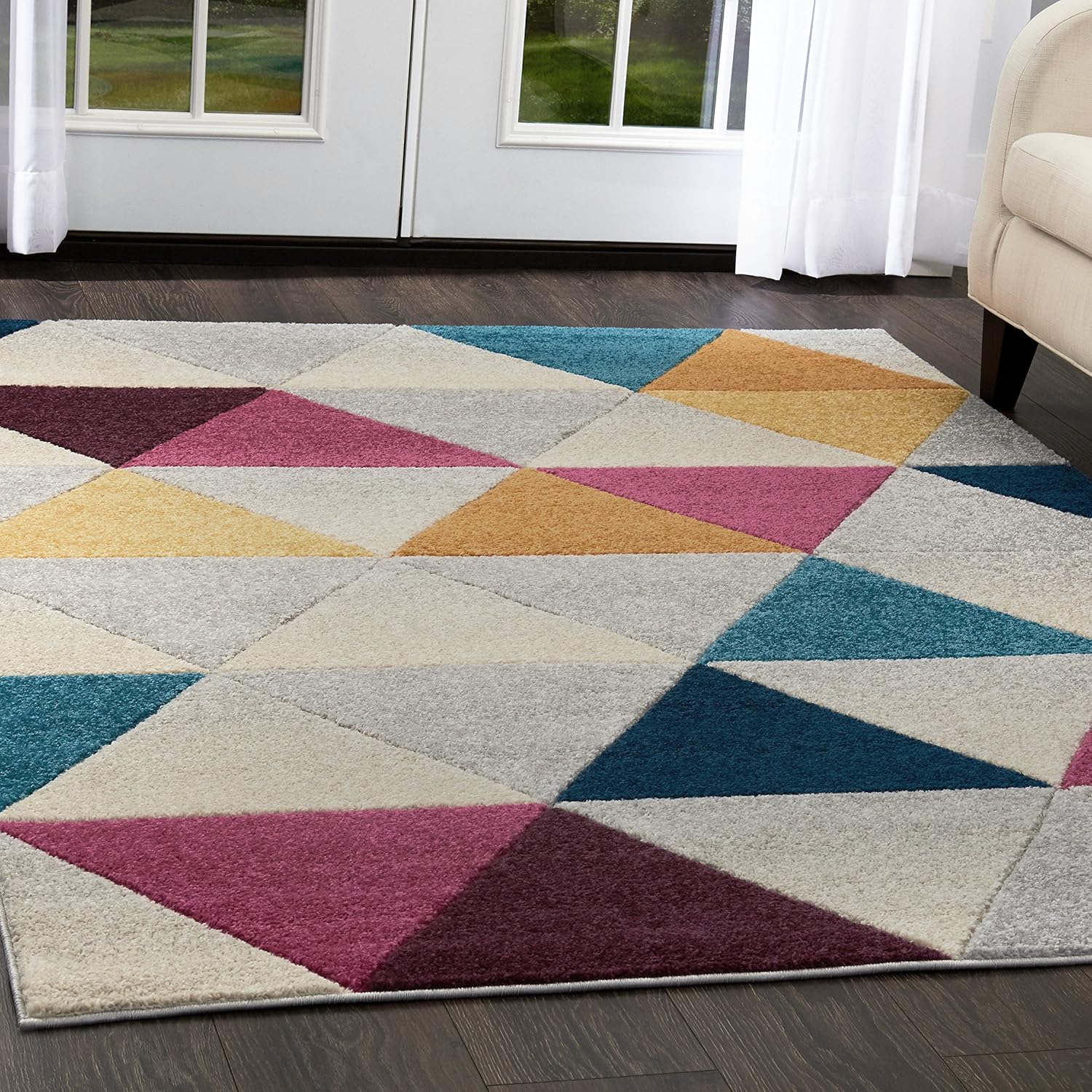 Best Home Dynamix Tribeca Collection Abstract Geometric Area Rug For Modern Home Decor