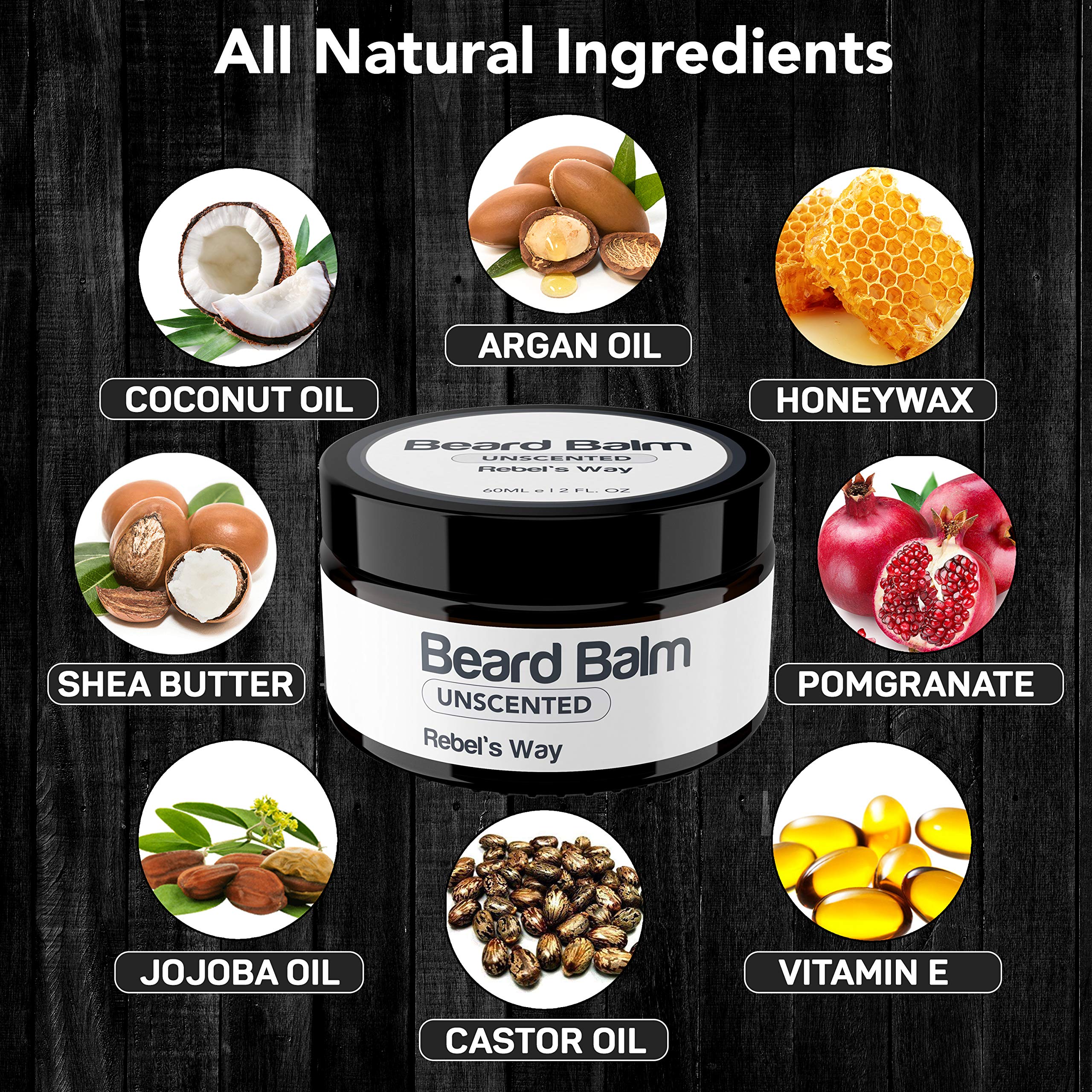 Unscented Beard Balm Made in Canada (2 Oz - 60ml)