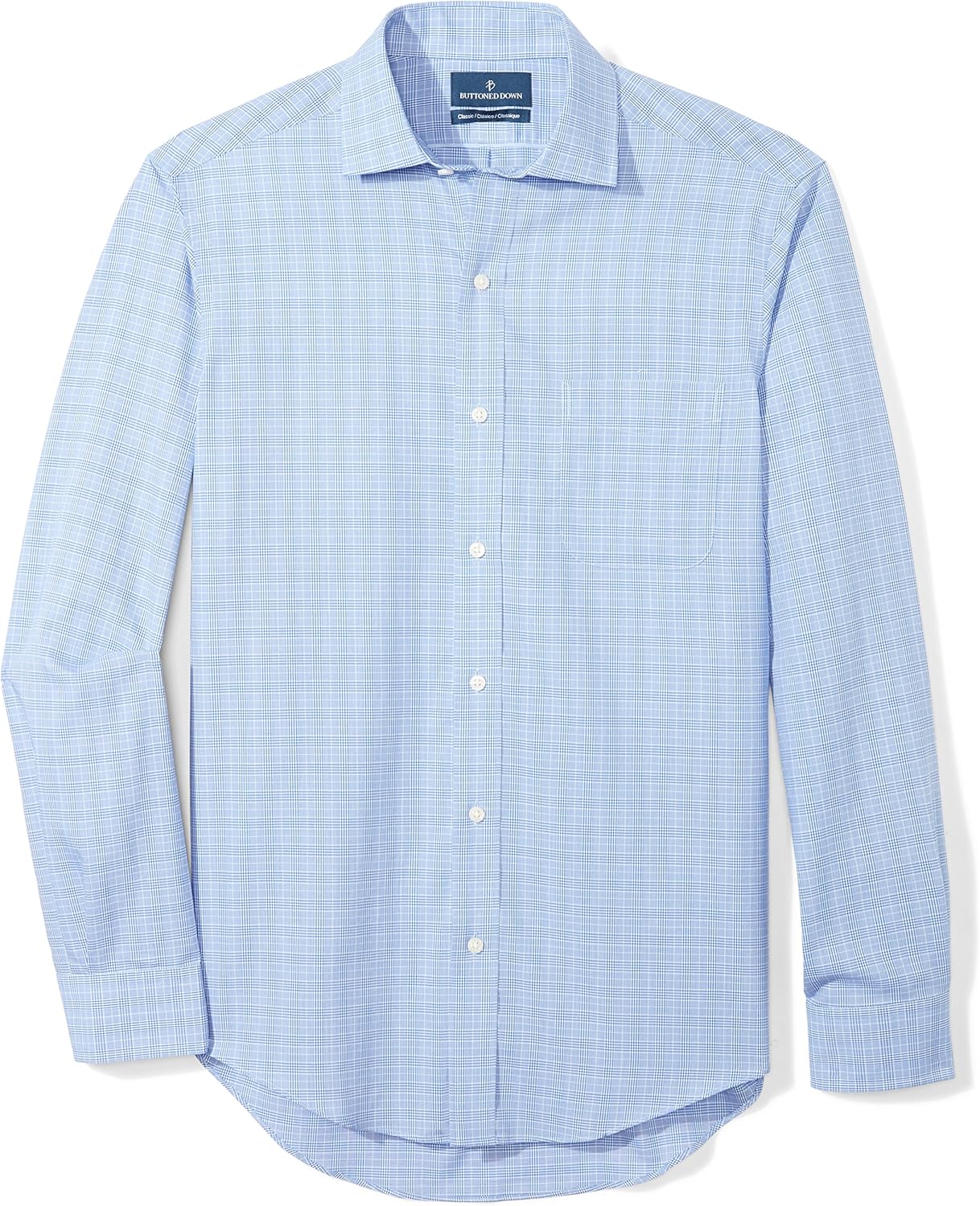 Brand - BUTTONED DOWN Men's Classic Fit Plaid Dress Shirt, Supima Cotton Non-Iron: Clothing