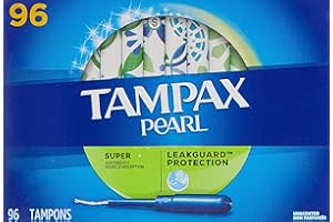 Tampax Pearl Unscented Super Absorbency Tampons, 96 Count