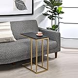 Kings Brand Furniture – Snack Side End Accent C Table, Coffee Laptop Stand, Gold/Black