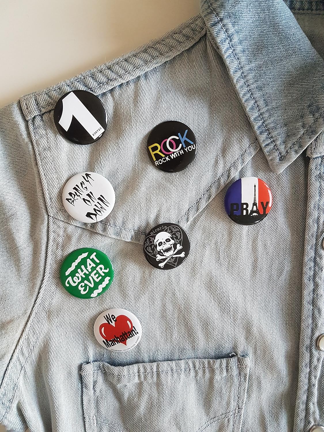 Huge Wholesale Set of 30Pc Cool Buttons Pins Badges 80's Punk Rock Hardcore Skull Buttons pins Slogans Sayings pin,Lapel pin for Clothes/Bags/Backpack/Hats/Jeans and More.: Arts, Crafts & Sewing