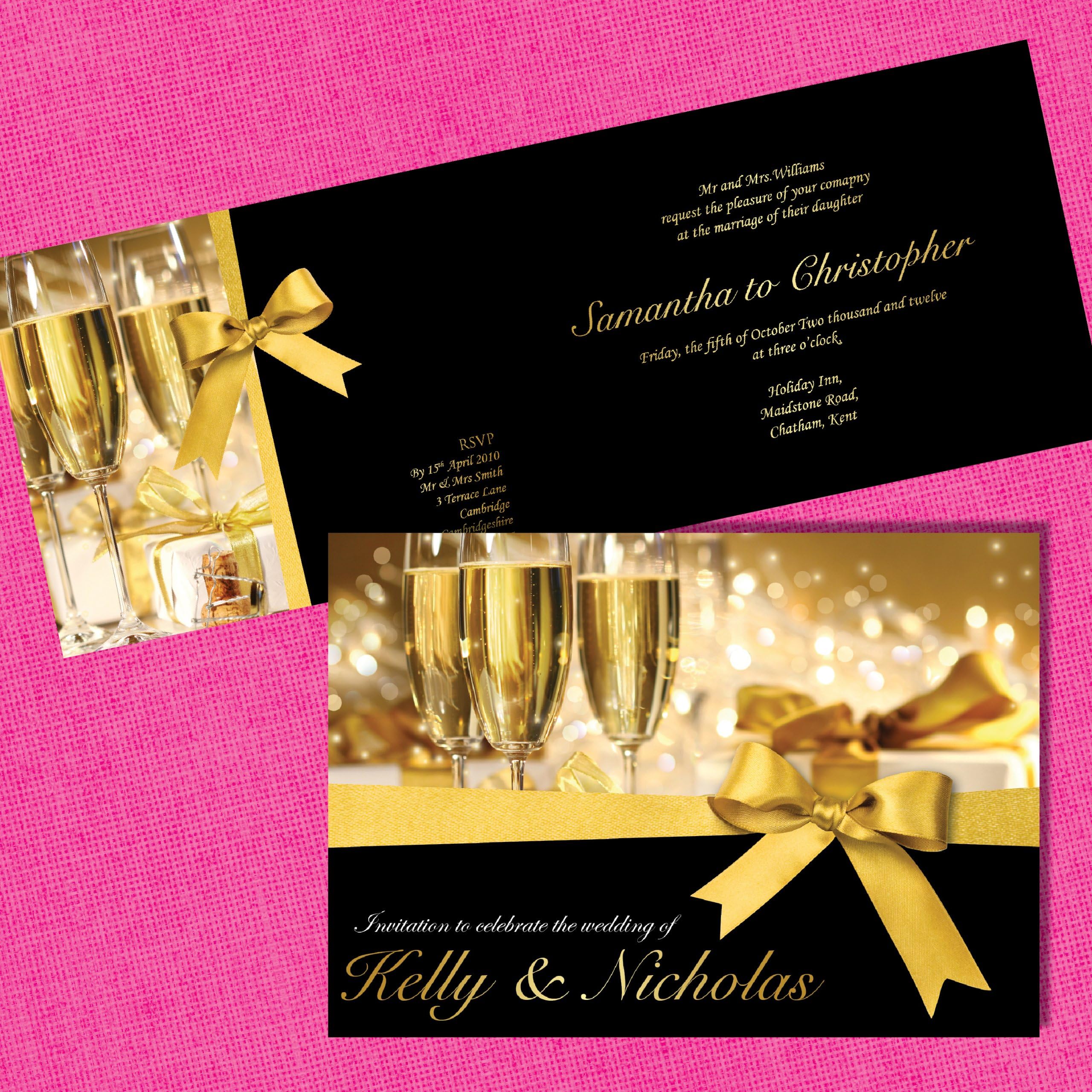 Sienna Mai Personalised Wedding Invitations Incl Envelopes on Pearl x 10