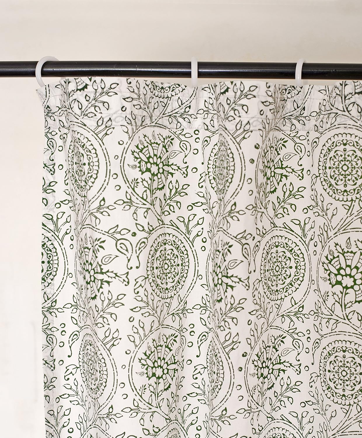 Buy V Living Kalamkari Cotton Voile Printed Sheer Drape Green