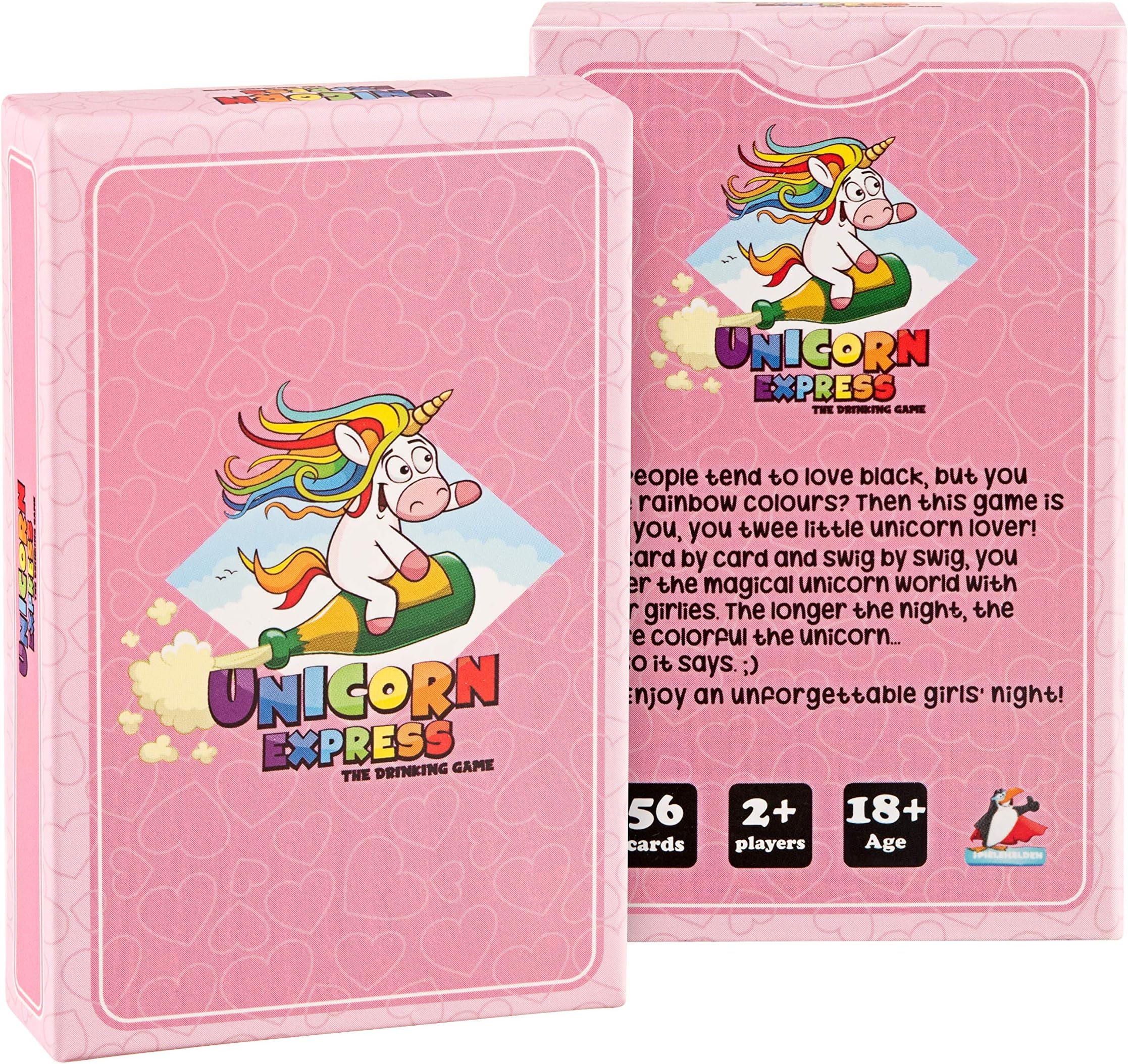 Spielehelden Drinking Card Games For Adults – Unicorn Express Party Drinking Game for Women – Original Tasks for Maximum Entertaining – Ideal Gag Gifts, Bachelorette Parties, Sleepovers, Sorority