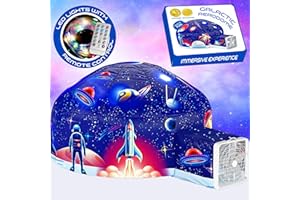 W&O Galactic Aerodome with LED Lights - Inflatable Space Fort for Kids Aged 3-12, Inflates in Seconds Creating an Immersive Galactic Experience (Fan Not Included)