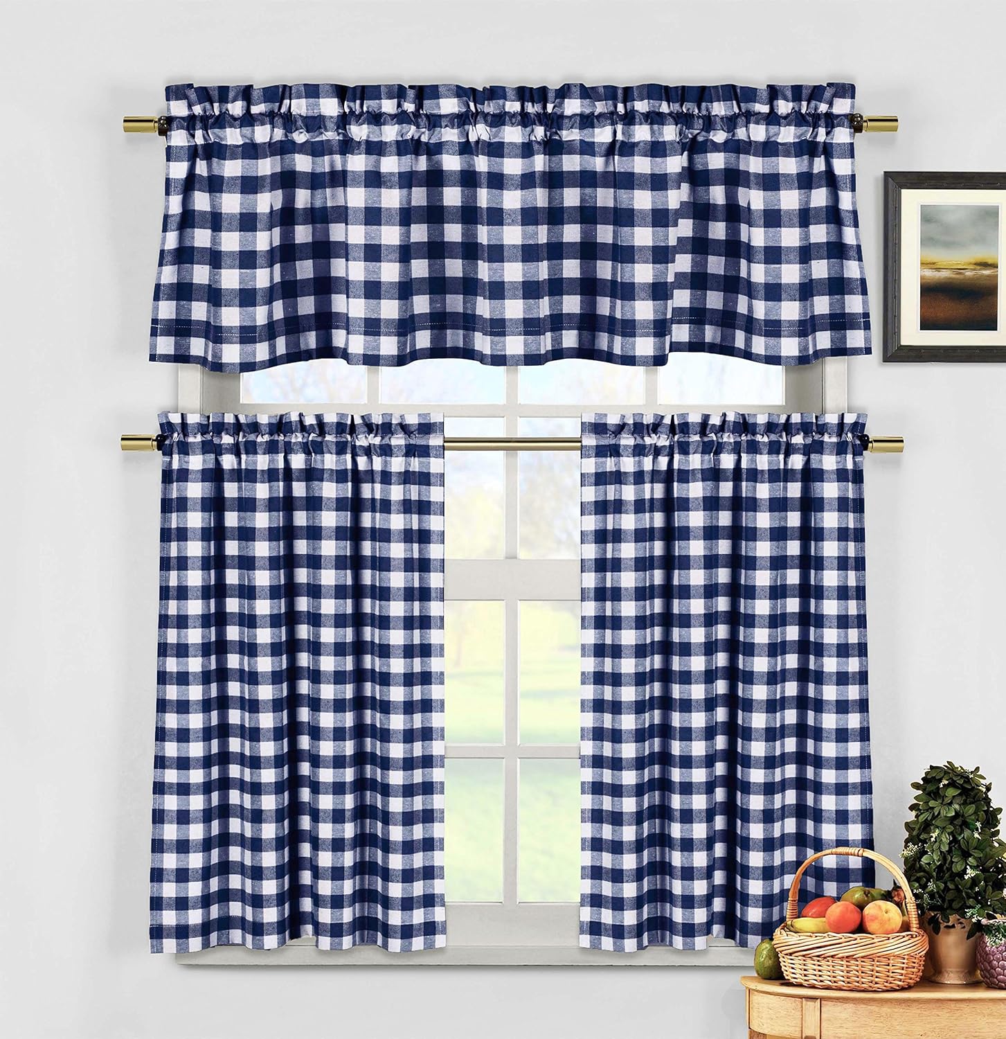 Best rustic 3 piece kitchen curtains
