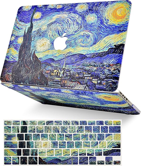 LuvCase 2 in 1 Laptop Case for MacBook Pro 13" (2020/2019/2018/2017/2016) w/wo Touch Bar A2159/A1989/A1706/A1708 Rubberized Plastic Hard Shell Cover & Keyboard Cover (Starry Night)