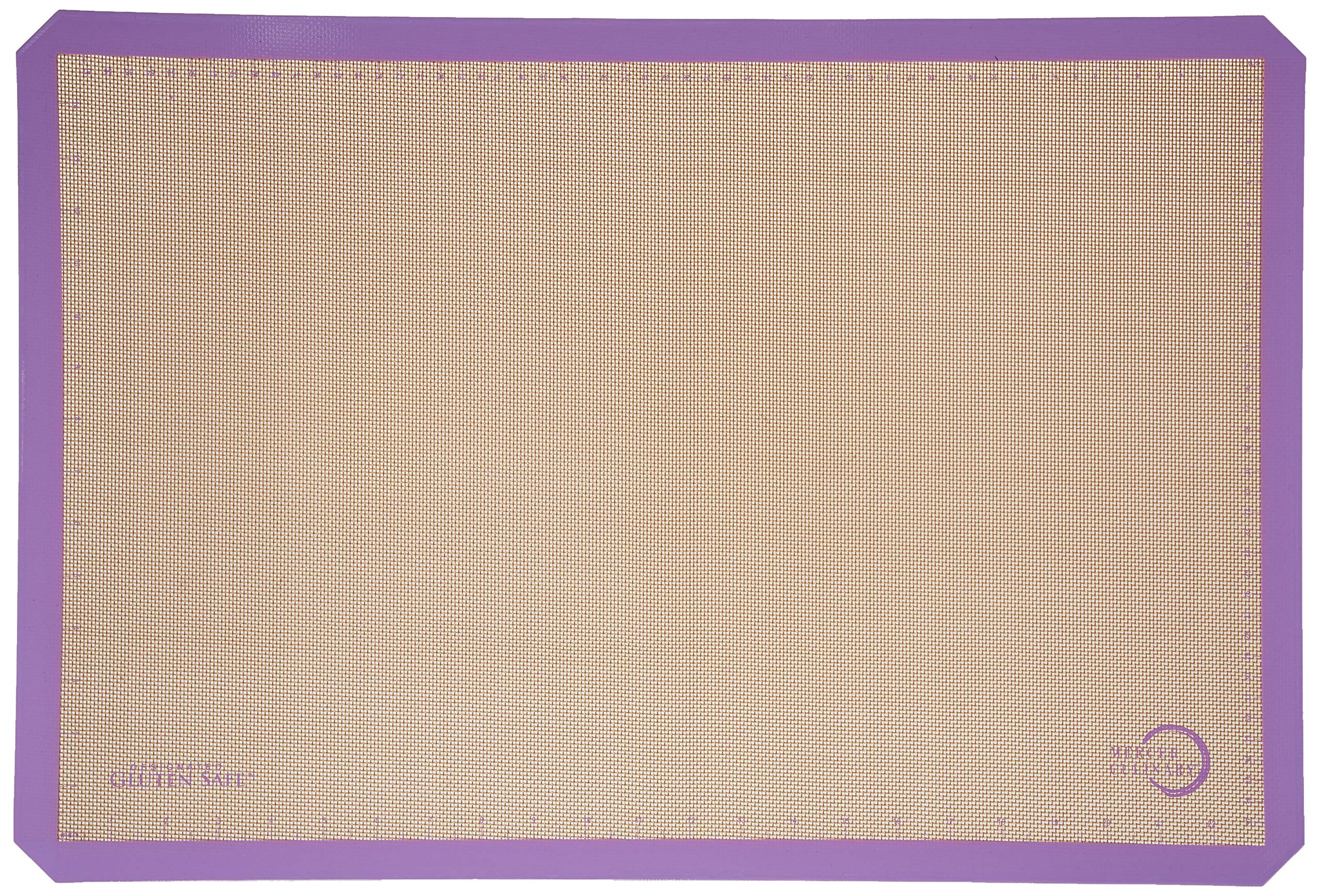 Mercer Culinary Full Size Bake Mat, 16 1/2-Inch x 24 1/2-Inch-Purple Border, Silicone, 44x10x10 cm