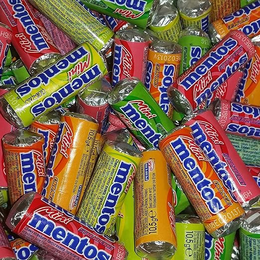 100 x Mini Mentos Sweets Assorted Fruity Flavours 10.5g Each Amazon.co