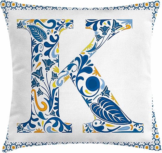 Amazon Com Ambesonne Letter K Throw Pillow Cushion Cover