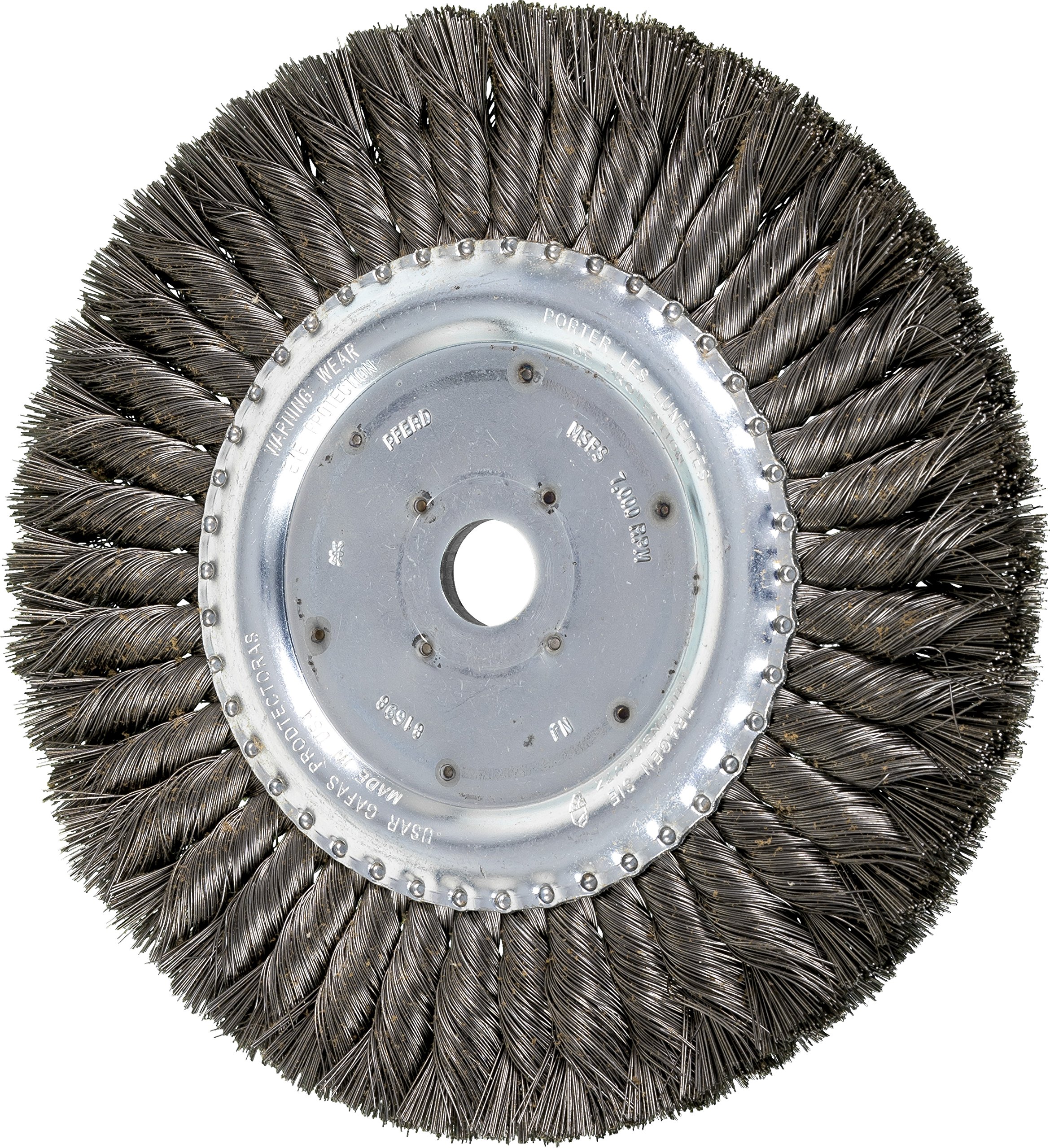 PFERD 81698 Standard Twist Knot Wheel Brush, Carbon Steel Wire, 8