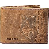 LONE GAZE Stand Out with a Wolf – RFID Premium Leather Wallet for Men, Gift-Ready Box Included