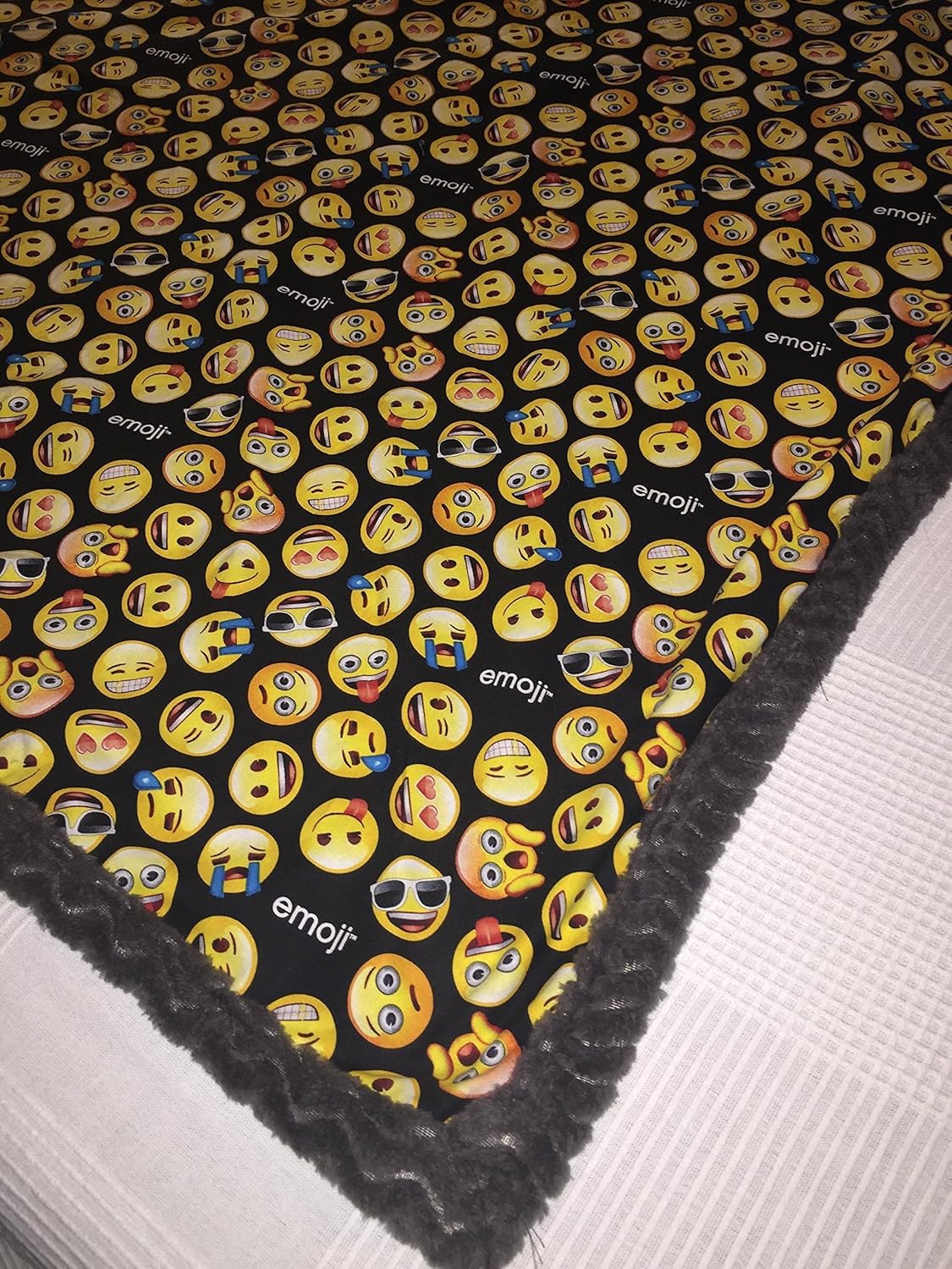 Emoji Emoticons Throw Blanket 39"x49" Handmade