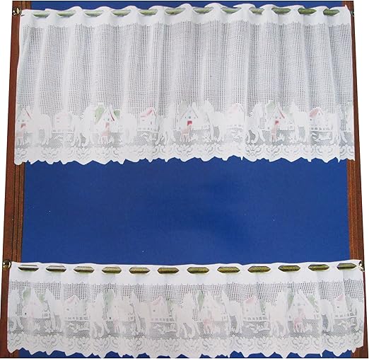 2 Teilige Scheibengardine Panneaux 60 Und 35 X 150cm Bistrogardine Gardine Motiv Rosen Amazon De Kuche Haushalt