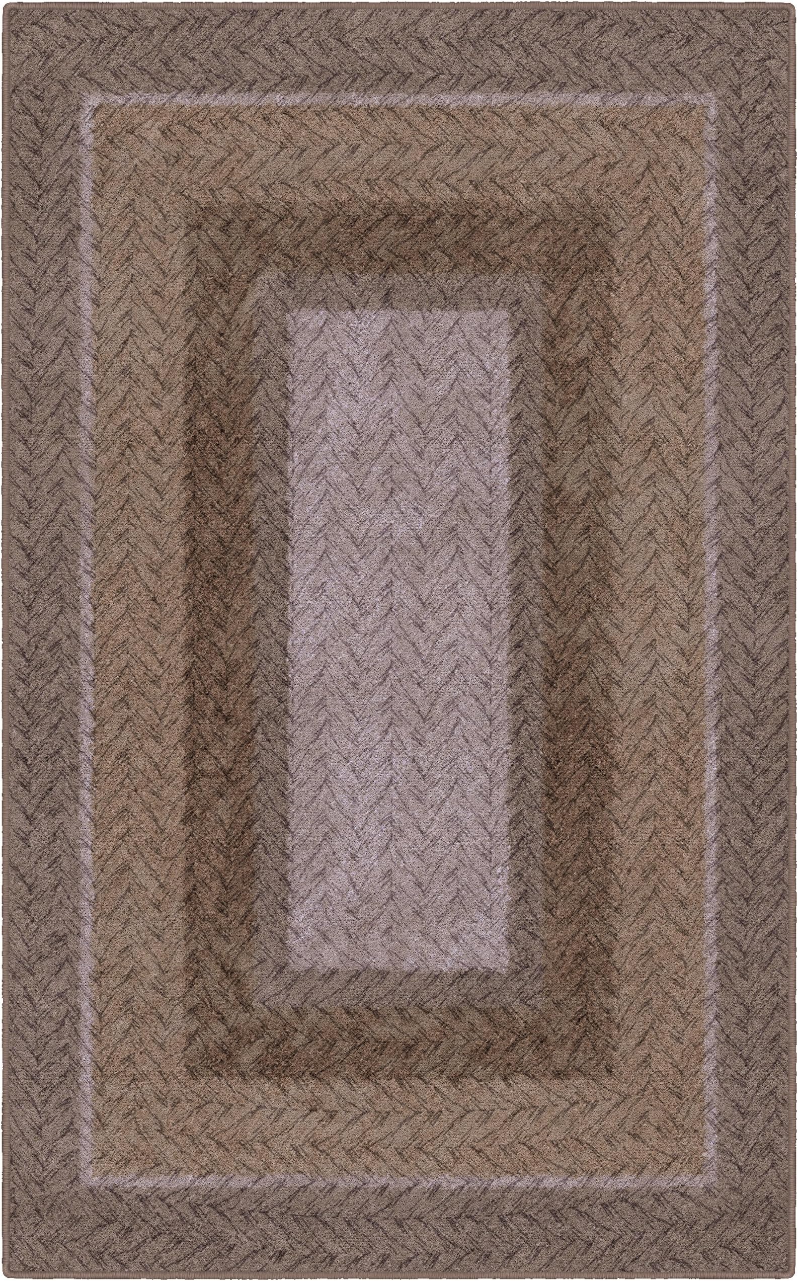 Brumlow Mills Muted Braided Print Home Indoor Area Rug for Living Room Decor, Dining, Kitchen Rug, or Bedroom Mat, 3'4" x 5', Neutral