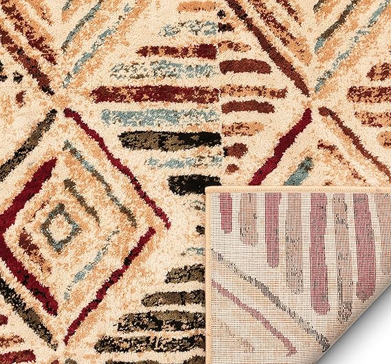 Amazon.com: Alfombra marroquí de diamantes, multicolor ...