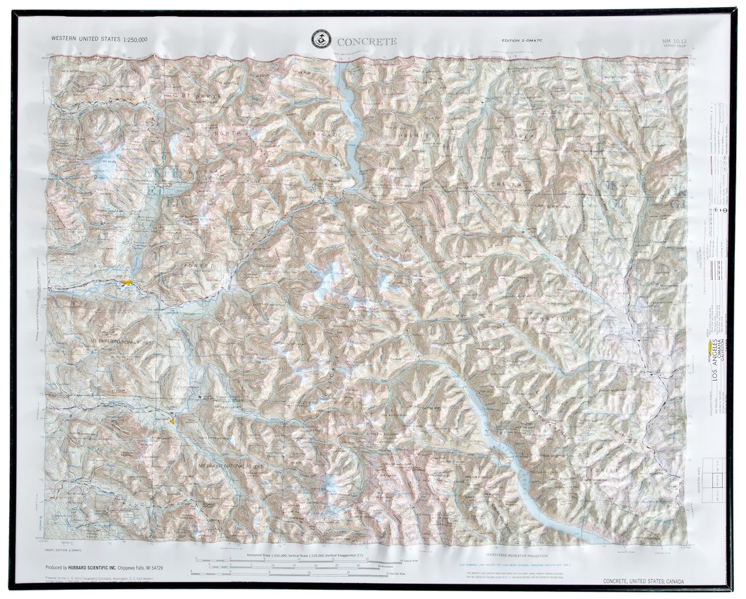 American Educational Concrete Washington Map with Black