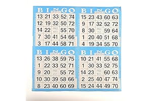 AMERICAN GAMES 4 on Blue Bingo Paper Cards - 750 sheets - 3000 cards