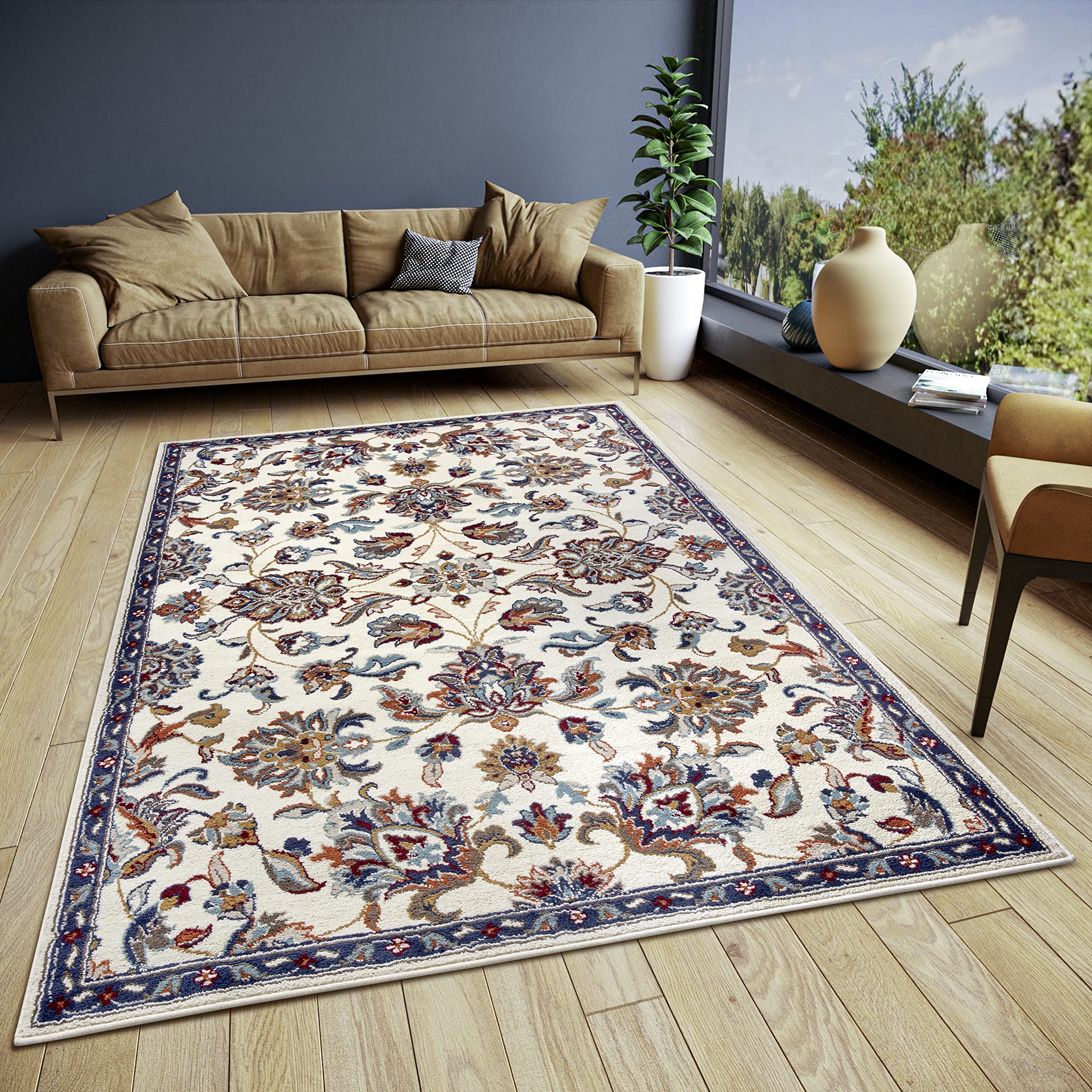Hanse Home Caracci Oriental Rug - Oriental Runner Classic Densely Woven with Ornaments and Flower Motifs Soft Short Pile for Bedroom, Dining Room, Living Room, Hallway, Kitchen - Cream, 57 x 90 cm โ image 1