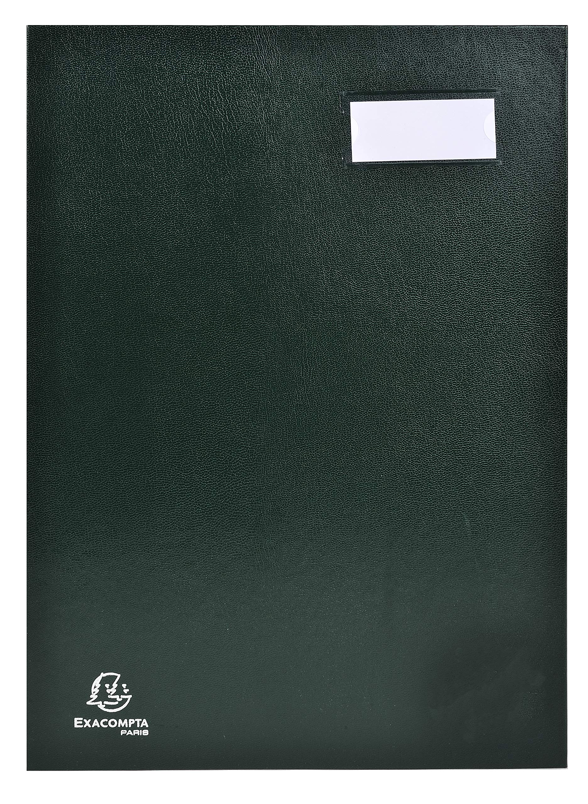 Exacompta - Ref 57023E - Signature Book - 240 x 350mm in Size, Suitable for Holding A4 Documents, 20 Compartments, Expandable Spine, 300gsm Pink Card Interior - Green