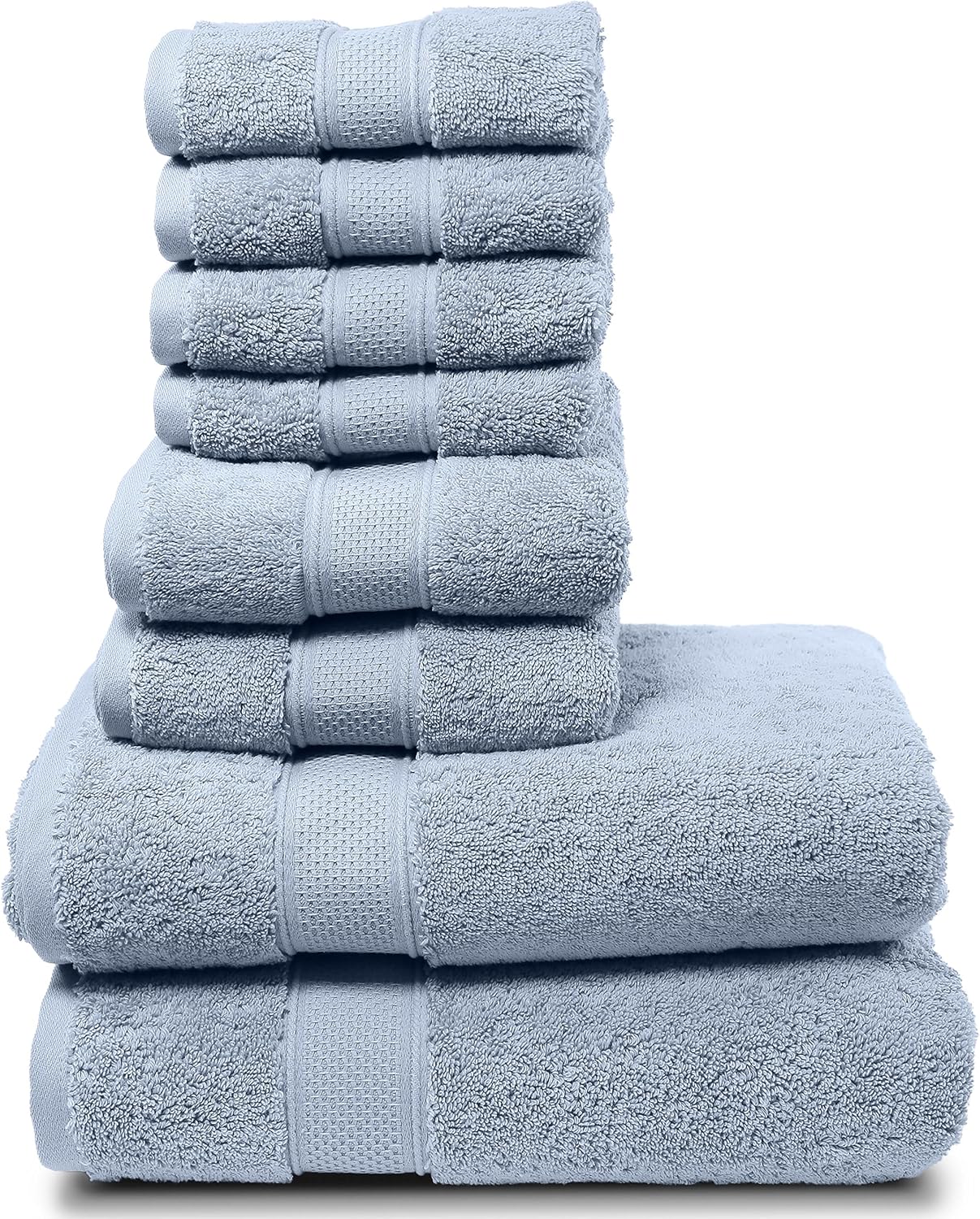 Maura 8 Piece Bath Towel Set.2 Extra Large 30"x56" Premium Turkish Bath Towels, 2 Hand Towels, 4 Washclothes. Thick, Soft, Plush and Highly Absorbent Luxury Hotel & Spa Quality Towels - Space Gray: Home & Kitchen