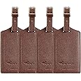 Travelambo Leather Luggage Tags for Suitcases Travel Tags Bag Tags Travel Essentials